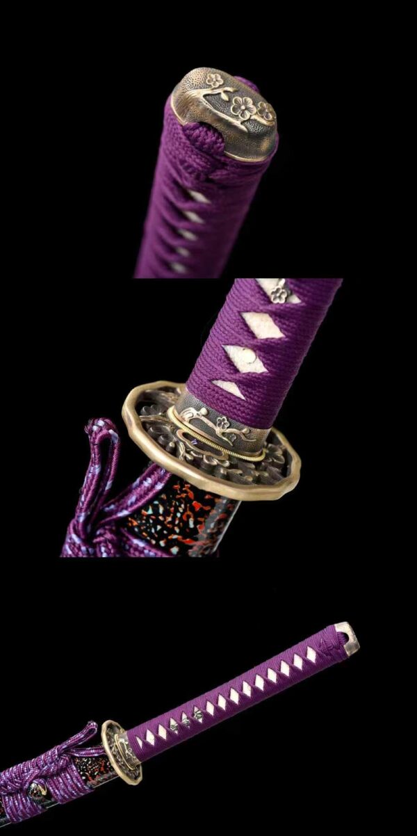 A samurai sword with blued twisted patterns. - Image 4