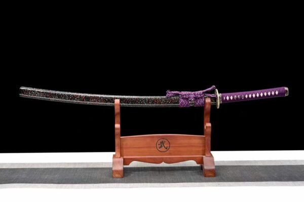 A samurai sword with blued twisted patterns. - Image 5