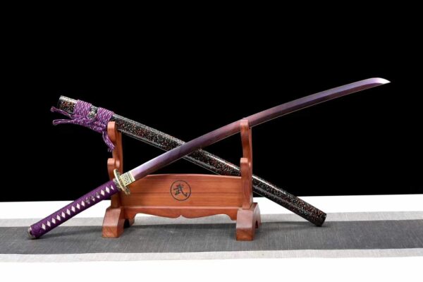 A samurai sword with blued twisted patterns. - Image 10