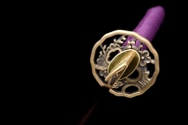 A samurai sword with blued twisted patterns. - Image 9