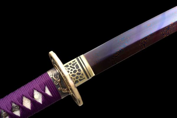 A samurai sword with blued twisted patterns. - Image 7