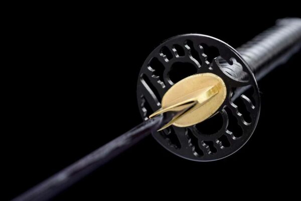 A carbon steel samurai sword with a blued finish. - Image 8