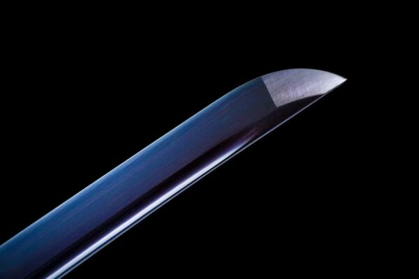 A carbon steel samurai sword with a blued finish. - Image 3