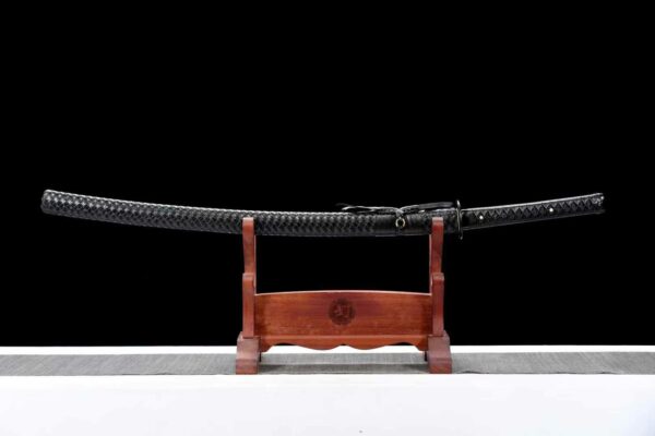 A carbon steel samurai sword with a blued finish. - Image 2
